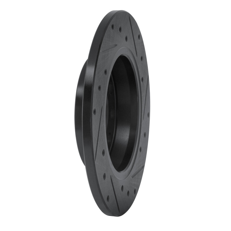 Volkswagen EuroVan Brake Rotor (1) - Front Left - R1 Concepts - Drilled & Slotted - Black - `01-`03